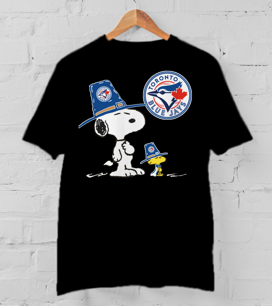 Toronto Blue Jays Snoopy Woodstock Baseball Duo With Team T-Shirt