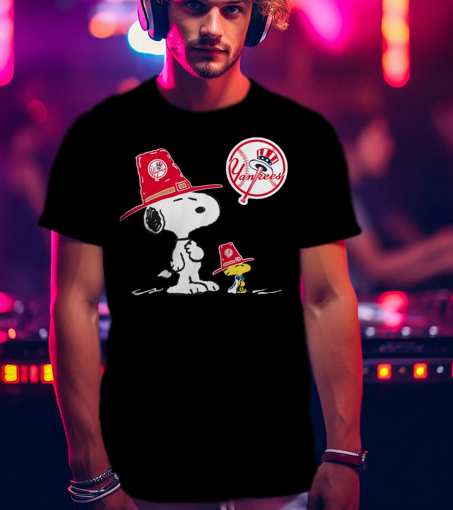 Yankees Snoopy Woodstock Baseball Hat T-Shirt