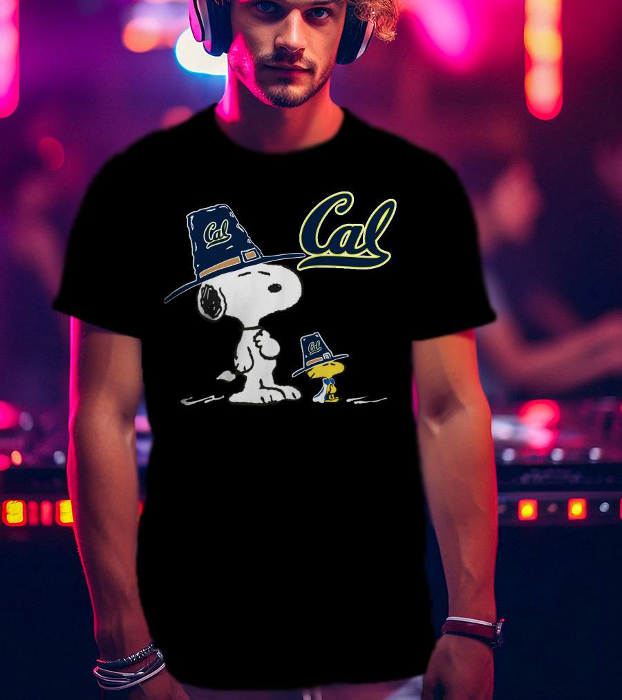 Cal Bears Snoopy And Woodstock In Cal Hats T-Shirt