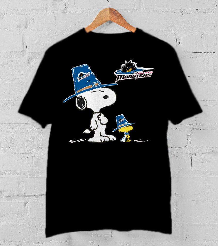 Cleveland Monsters Lake Erie Snoopy And Woodstock T-Shirt