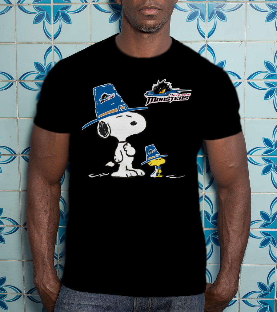 Cleveland Monsters Lake Erie Snoopy And Woodstock T-Shirt
