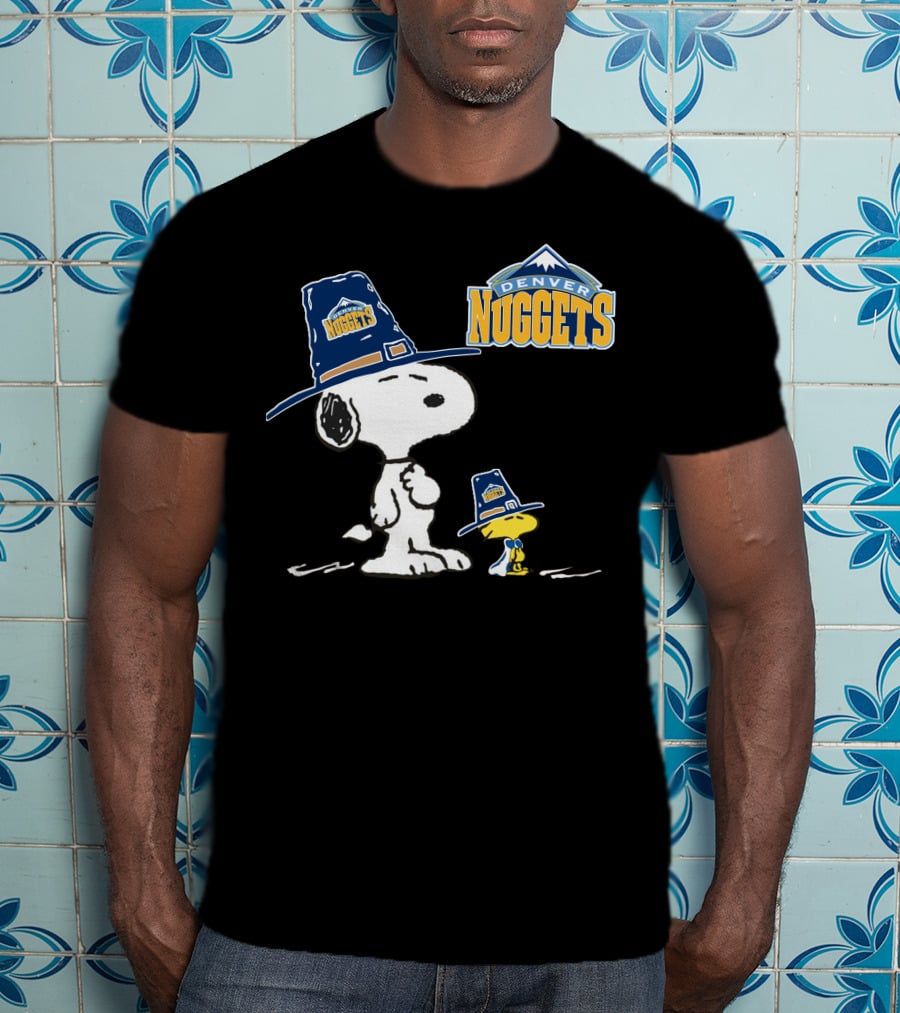 Denver Nuggets Snoopy And Woodstock With Pilgrim Hats T-Shirt