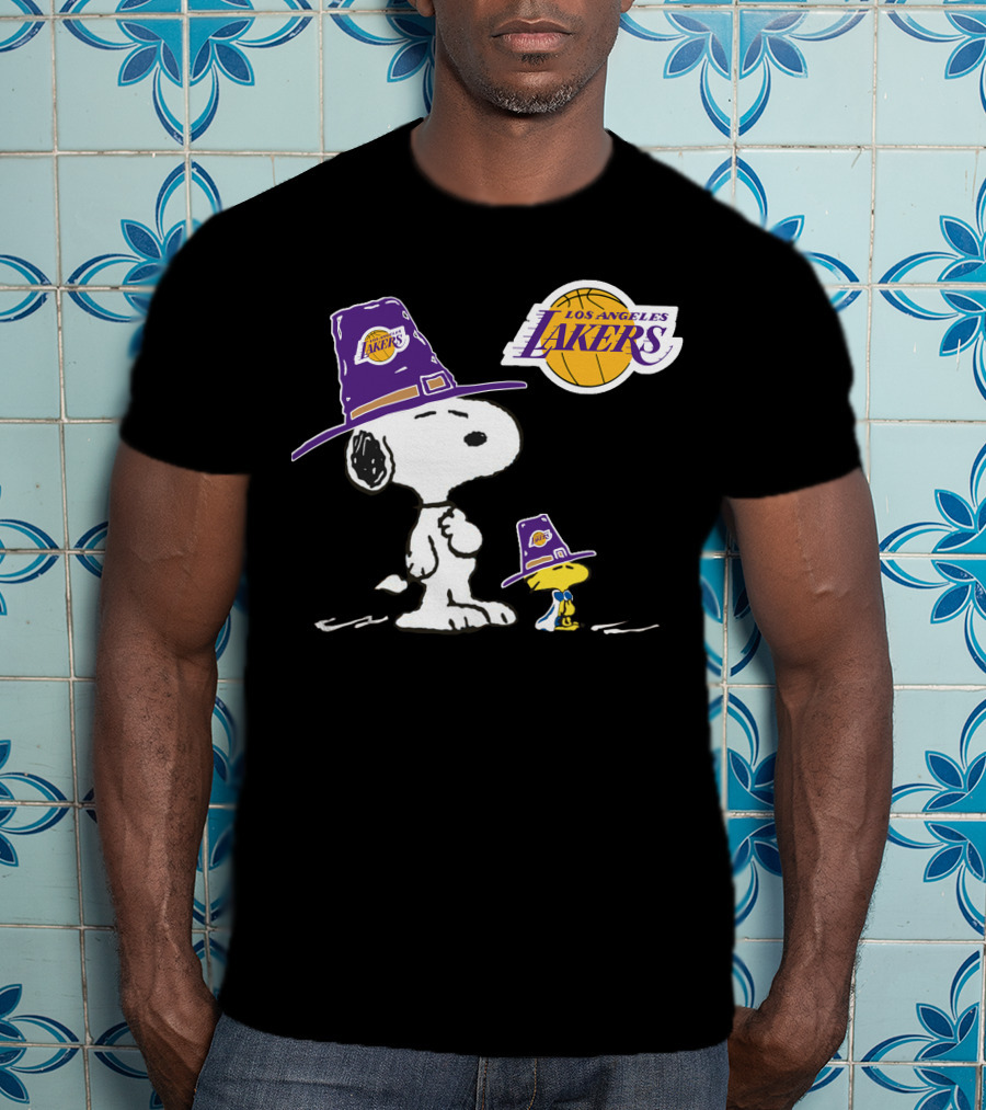 Los Angeles Lakers Snoopy Peanuts Basketball T-Shirt