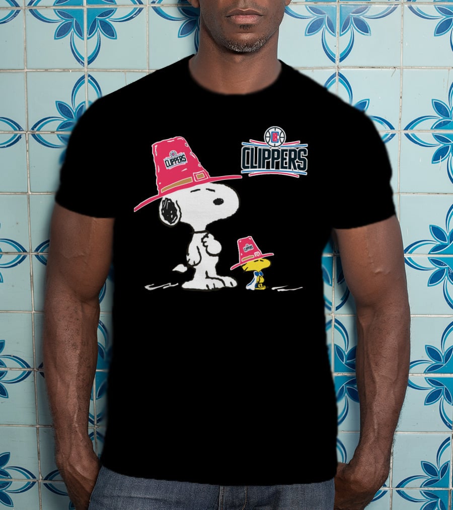 Los Angeles Clippers Snoopy And Woodstock NBA Collaboration T-Shirt
