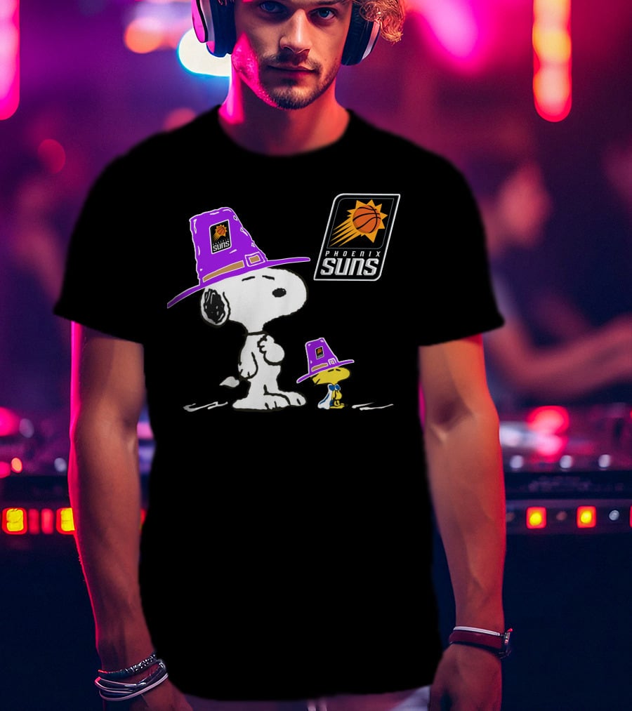 Phoenix Suns Snoopy Woodstock Pilgrim Hats T-Shirt