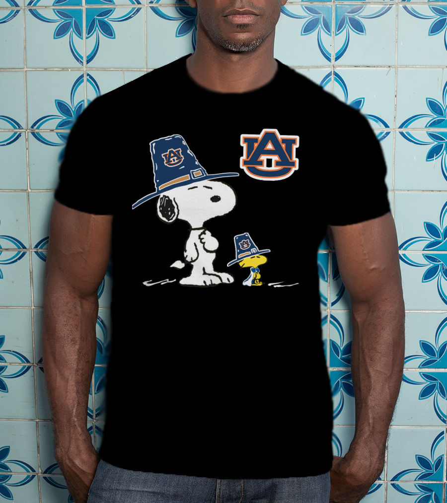 Auburn Snoopy Woodstock Thanksgiving Hat T-Shirt