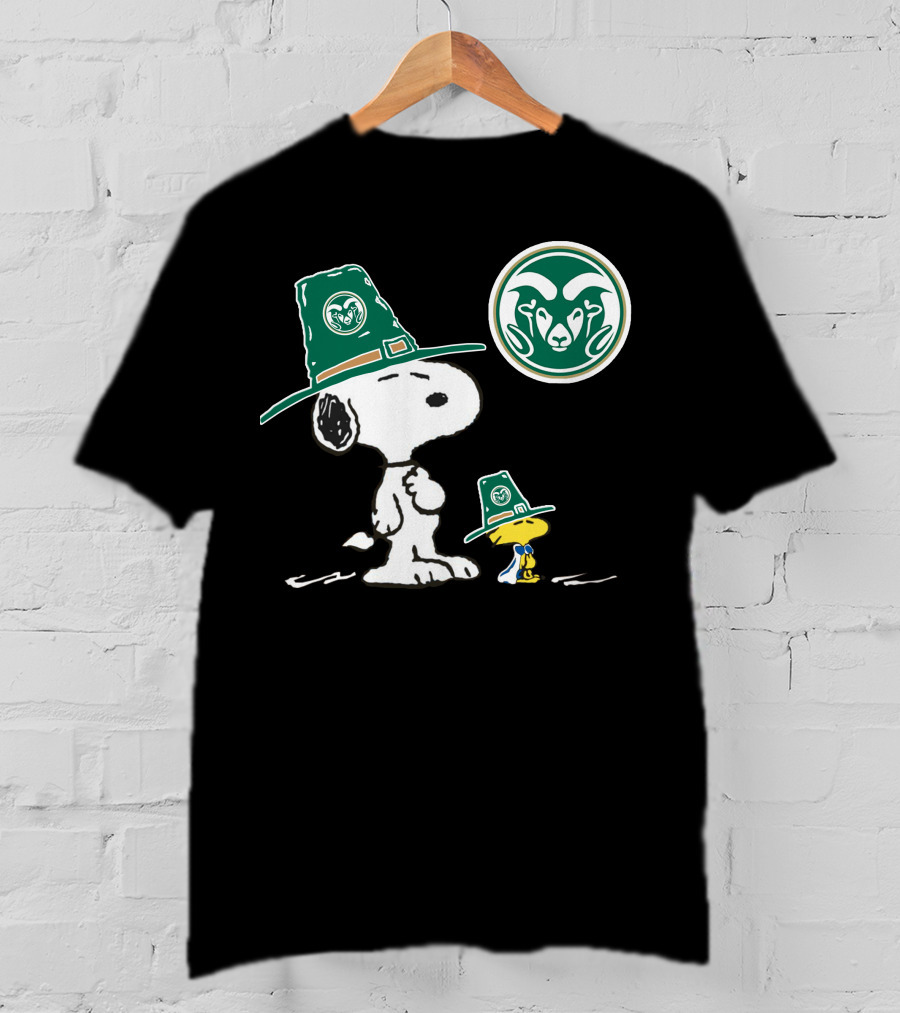 Colorado State Rams Snoopy Woodstock Pilgrim Hats T-Shirt