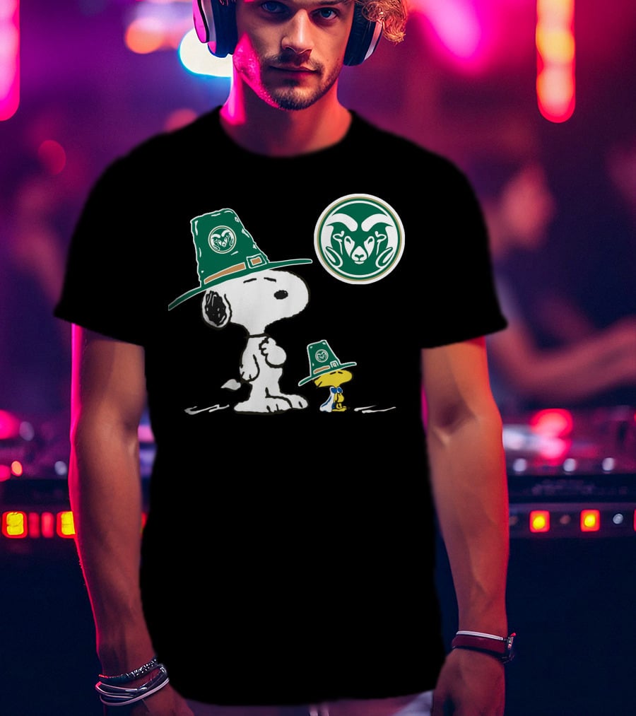 Colorado State Rams Snoopy Woodstock Pilgrim Hats T-Shirt