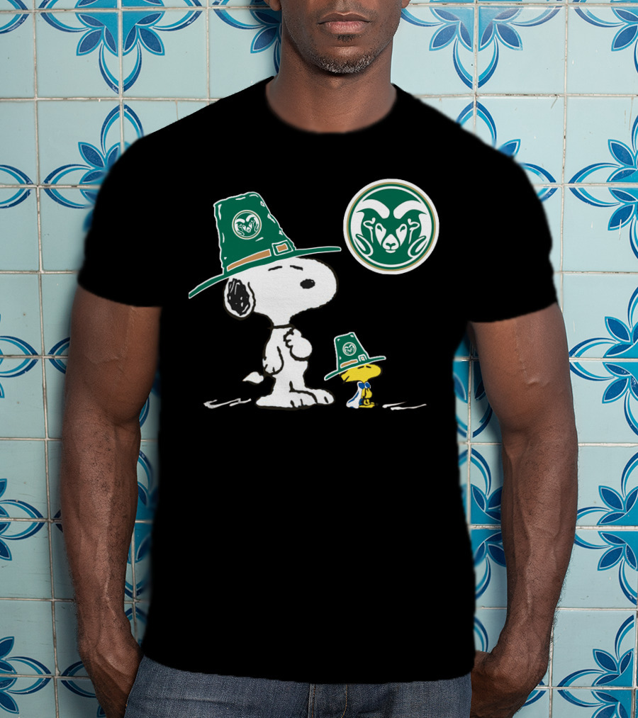 Colorado State Rams Snoopy Woodstock Pilgrim Hats T-Shirt