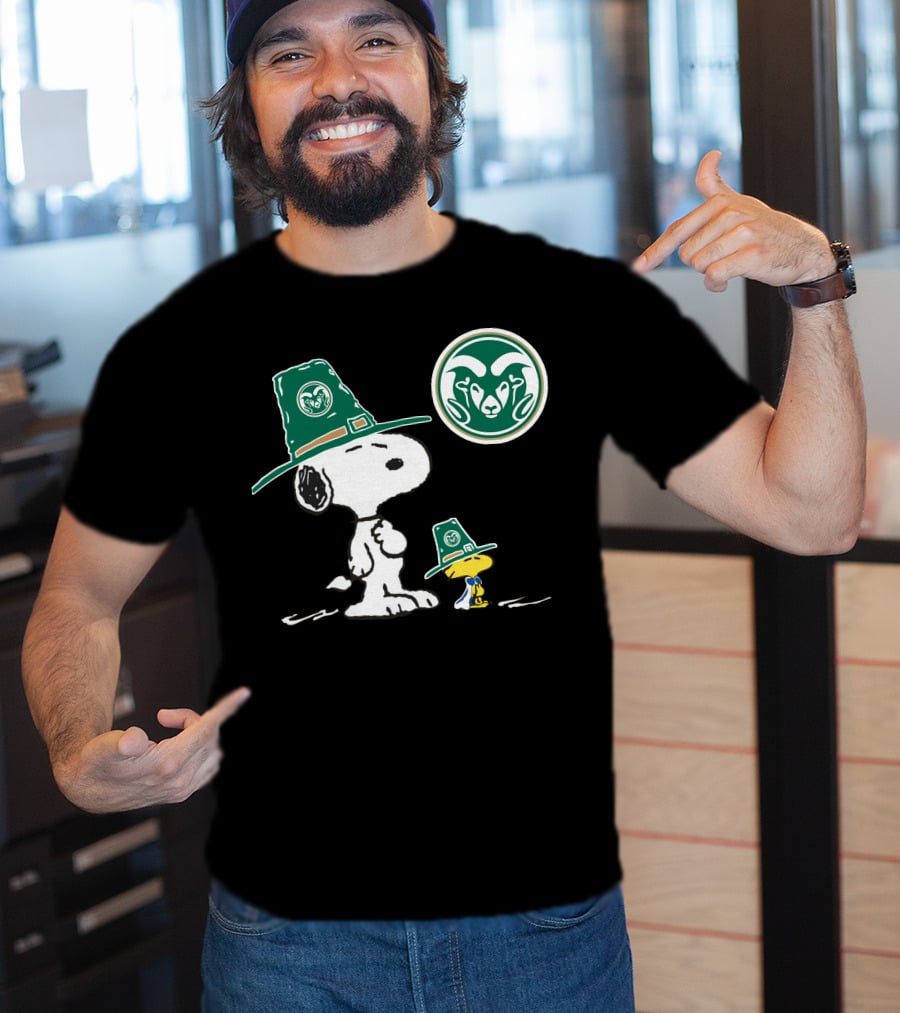 Colorado State Rams Snoopy Woodstock Pilgrim Hats T-Shirt