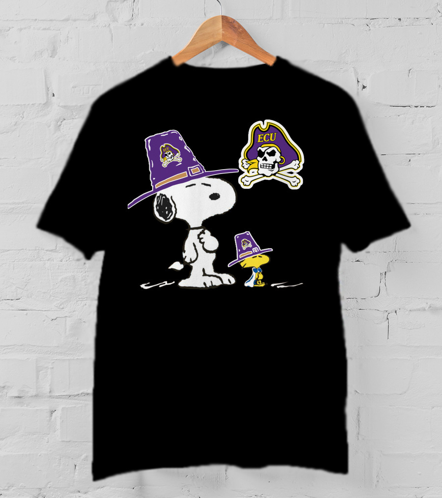 East Carolina Pirates Snoopy ECU Skull T-Shirt