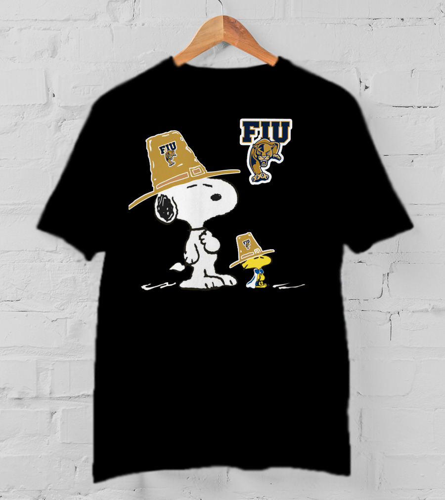 FIU Panthers Snoopy Thanksgiving Pilgrim Hat T-Shirt