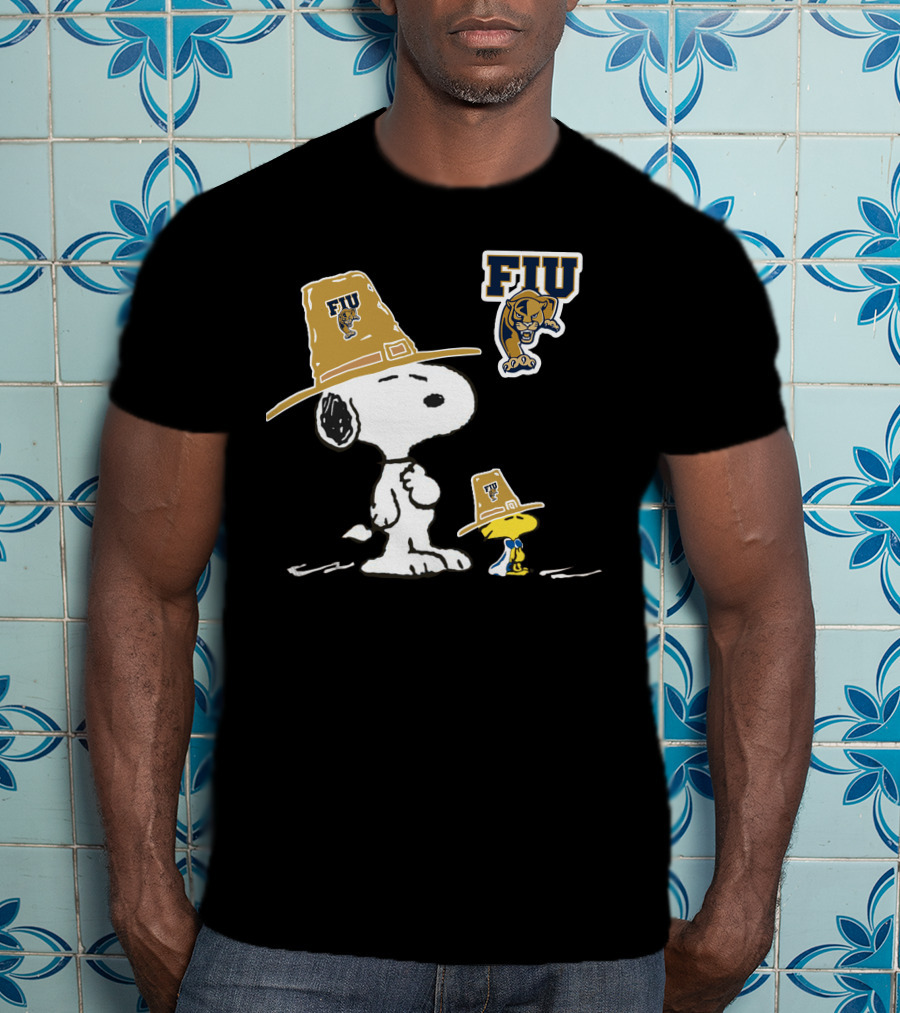FIU Panthers Snoopy Thanksgiving Pilgrim Hat T-Shirt