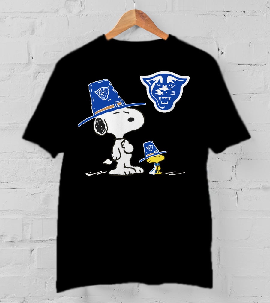 Georgia State Panthers Snoopy Woodstock Thanksgiving Pilgrim Hats T-Shirt