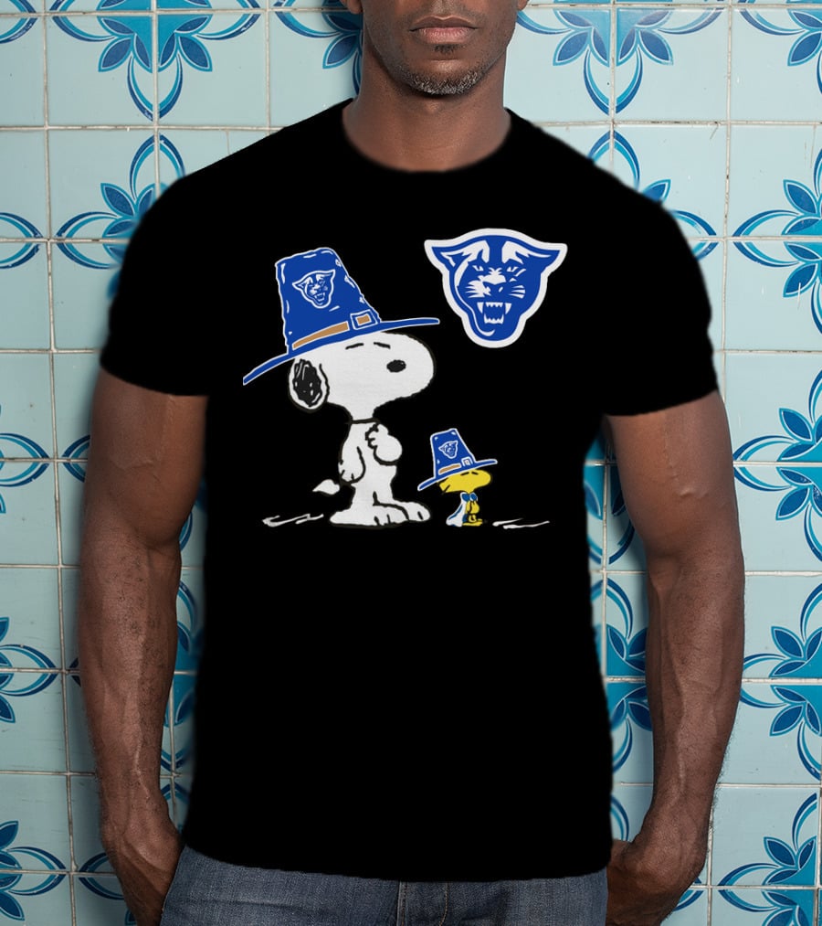Georgia State Panthers Snoopy Woodstock Thanksgiving Pilgrim Hats T-Shirt