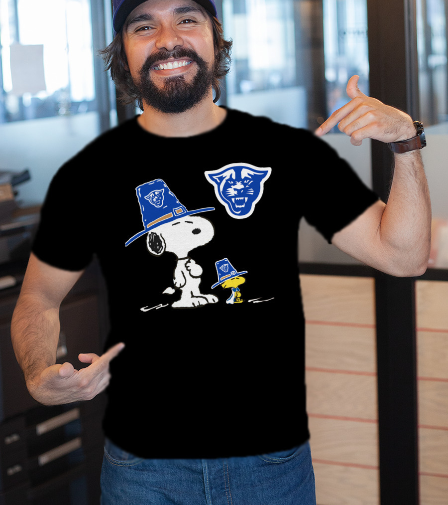 Georgia State Panthers Snoopy Woodstock Thanksgiving Pilgrim Hats T-Shirt