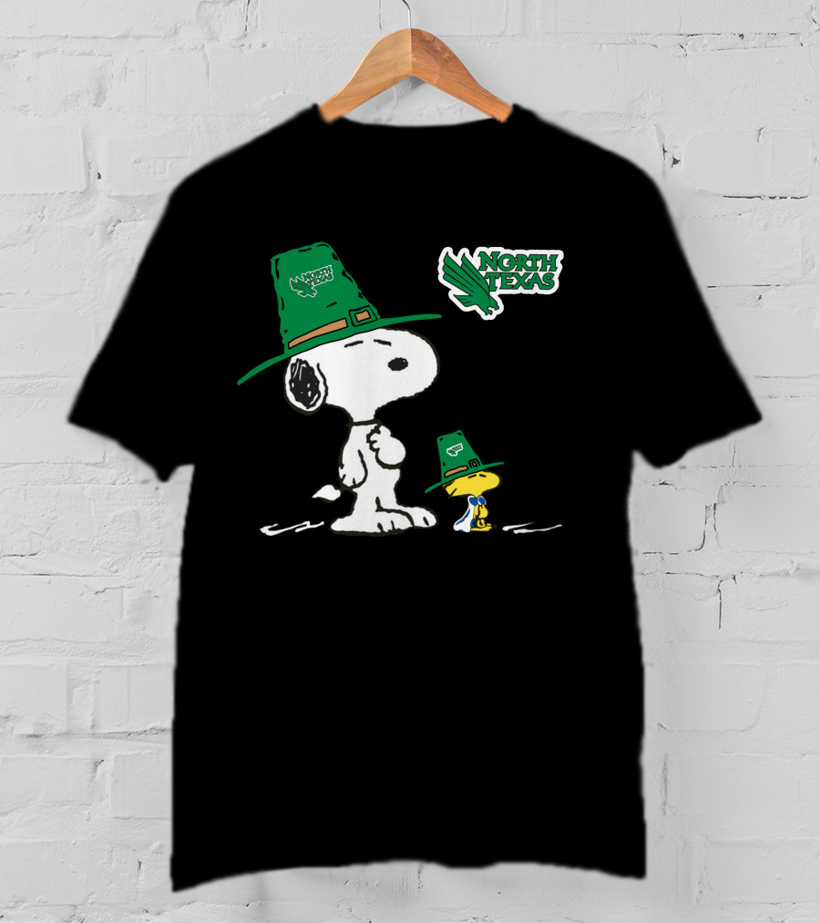 North Texas Mean Green Peanuts Snoopy And Woodstock In Irish Hats T-Shirt