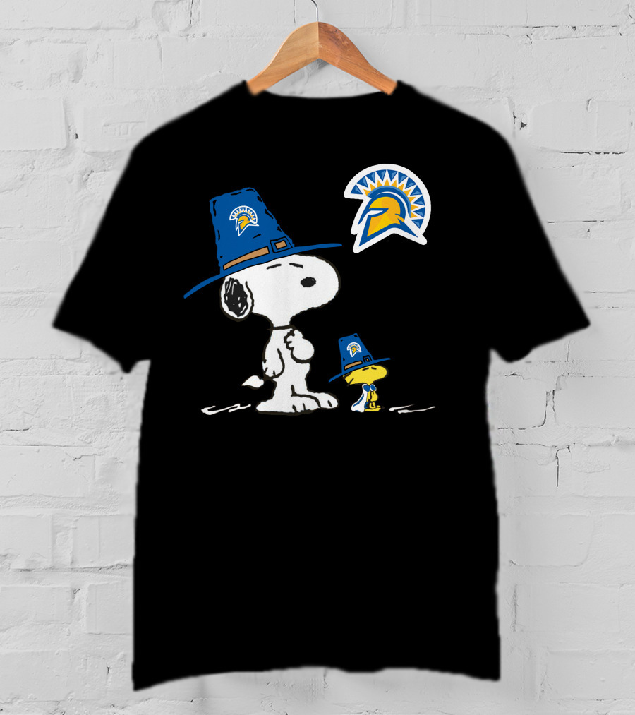 San Jose State Spartans Snoopy Woodstock Pilgrim Hat T-Shirt