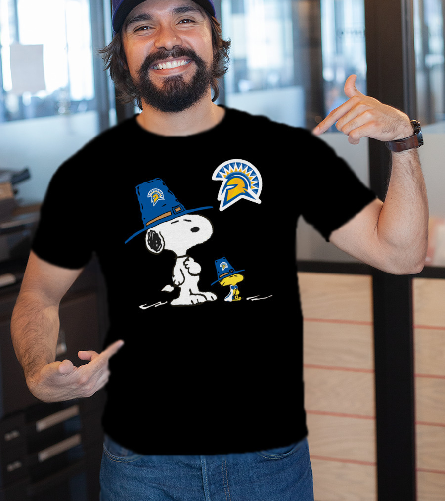 San Jose State Spartans Snoopy Woodstock Pilgrim Hat T-Shirt