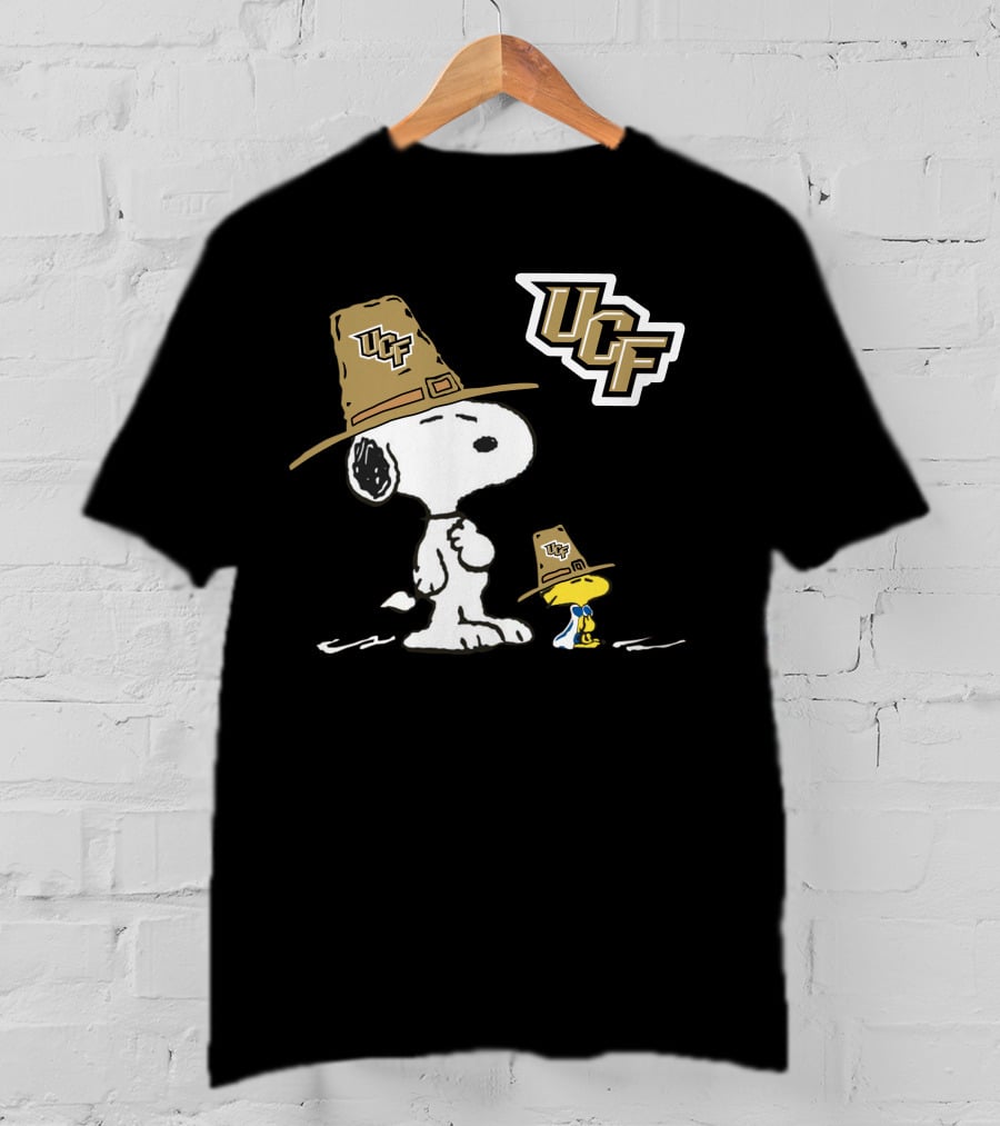 UCF Knights Snoopy And Woodstock Thanksgiving Hats T-Shirt