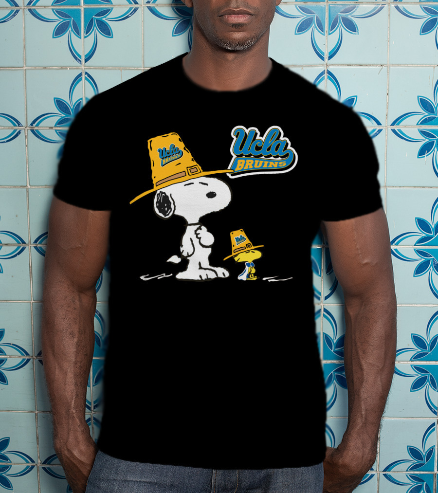 UCLA Bruins Snoopy And Woodstock In Yellow Hats T-Shirt
