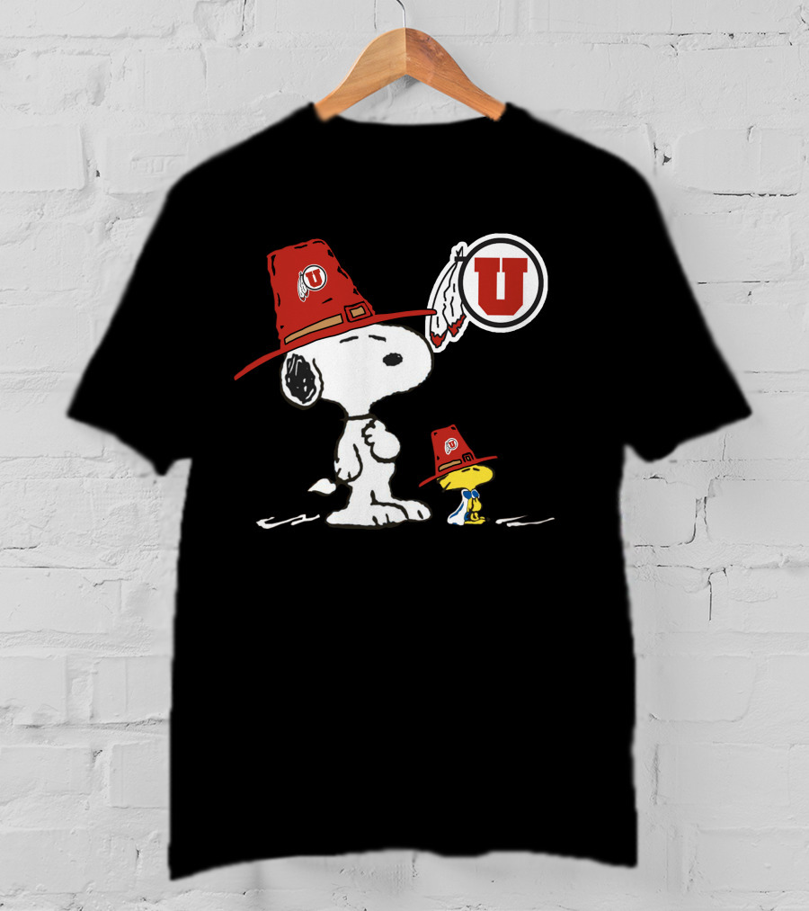 Utah Utes Snoopy Woodstock Football Fan Gear T-Shirt