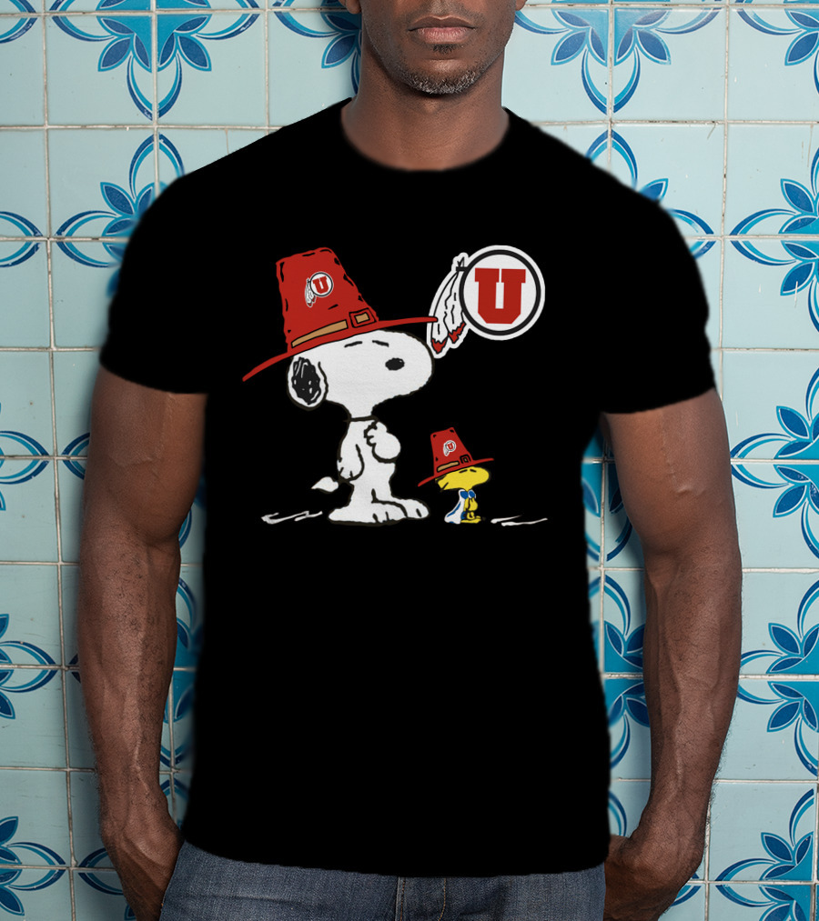 Utah Utes Snoopy Woodstock Football Fan Gear T-Shirt