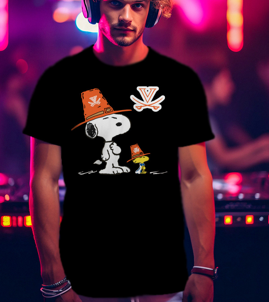 Virginia Cavaliers Snoopy Woodstock Cavalier Hat Combo T-Shirt