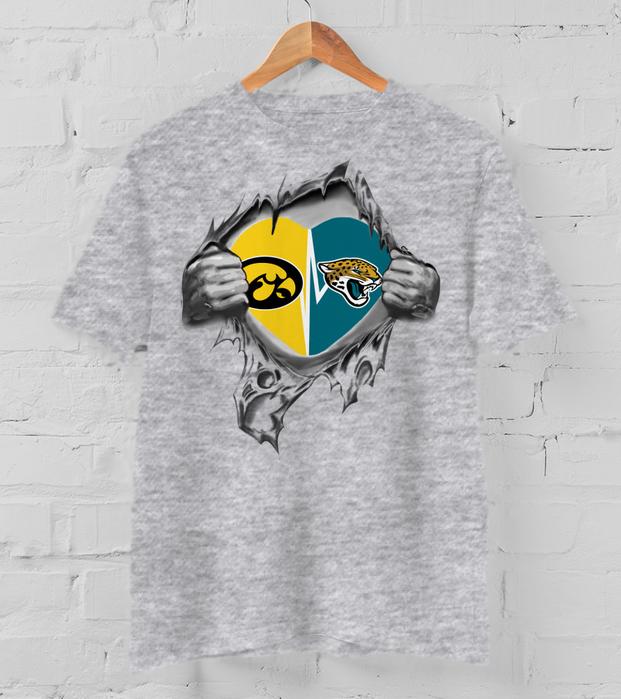 Iowa Hawkeyes Jaguars Team Spirit Clash Heart T-Shirt