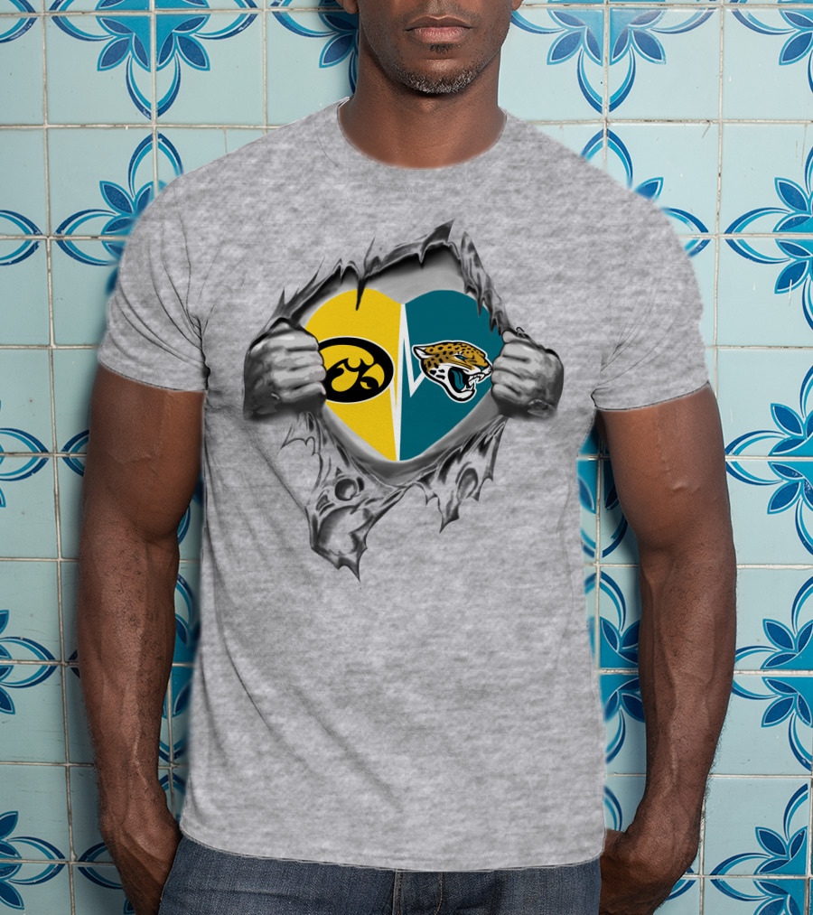 Iowa Hawkeyes Jaguars Team Spirit Clash Heart T-Shirt