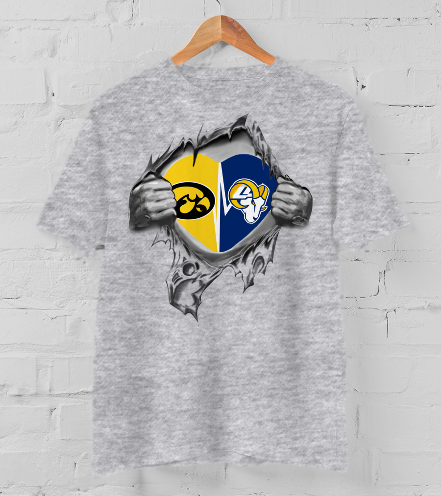 Iowa Hawkeyes Heart Ripping Open To Face Rams Showdown T-Shirt