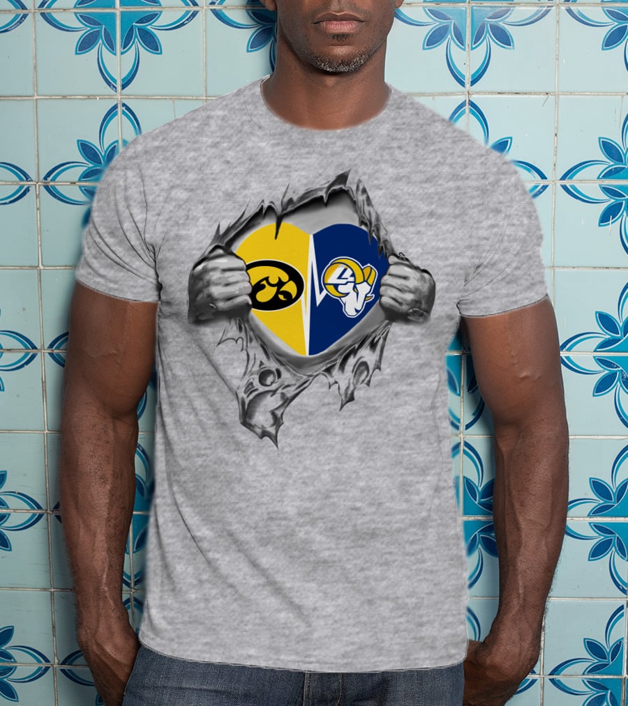 Iowa Hawkeyes Heart Ripping Open To Face Rams Showdown T-Shirt
