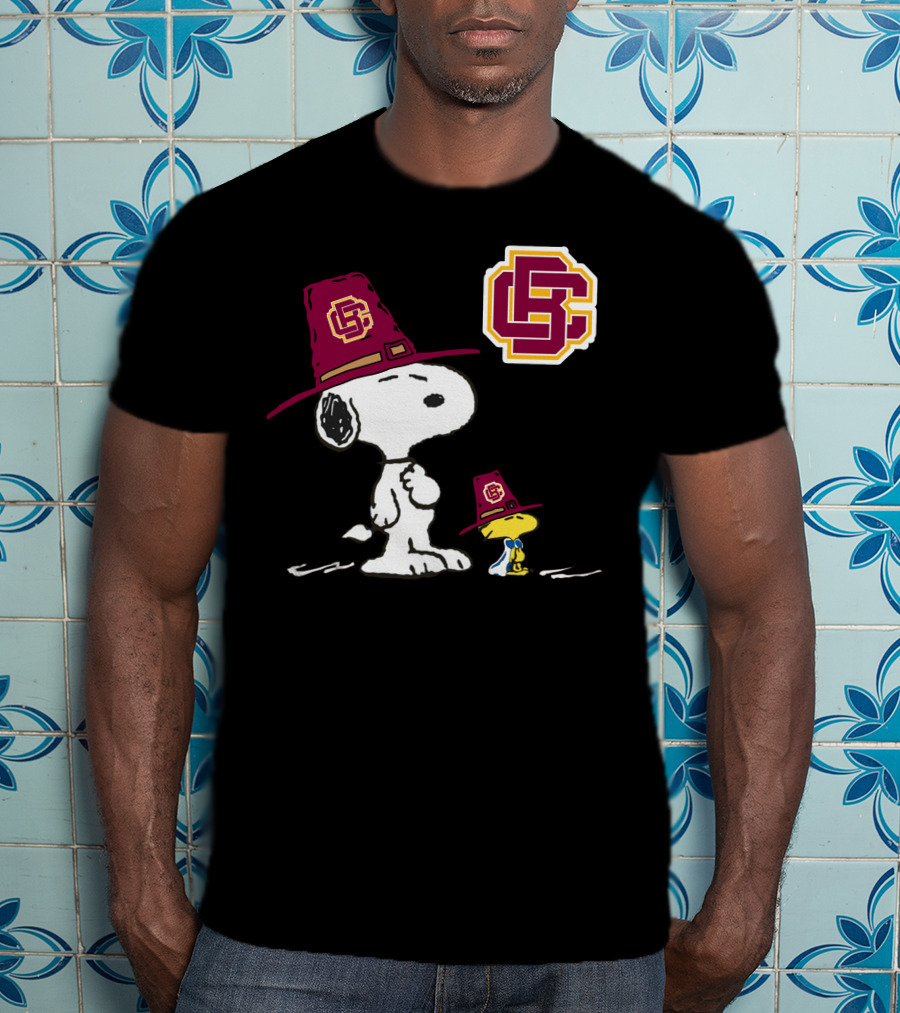 Bethune-Cookman Snoopy And Woodstock In Tall Hats With BCU T-Shirt