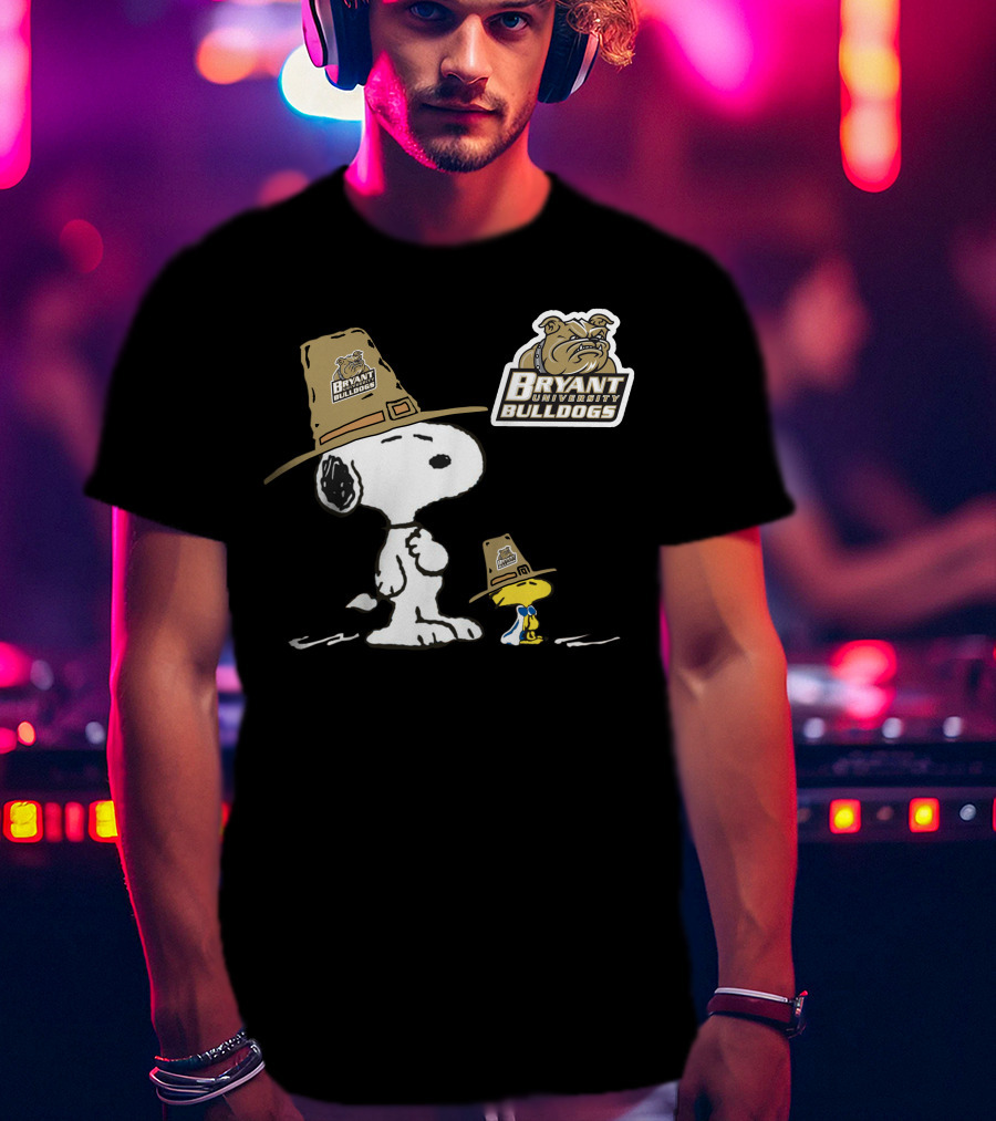 Bryant University Bulldogs Snoopy Woodstock T-Shirt