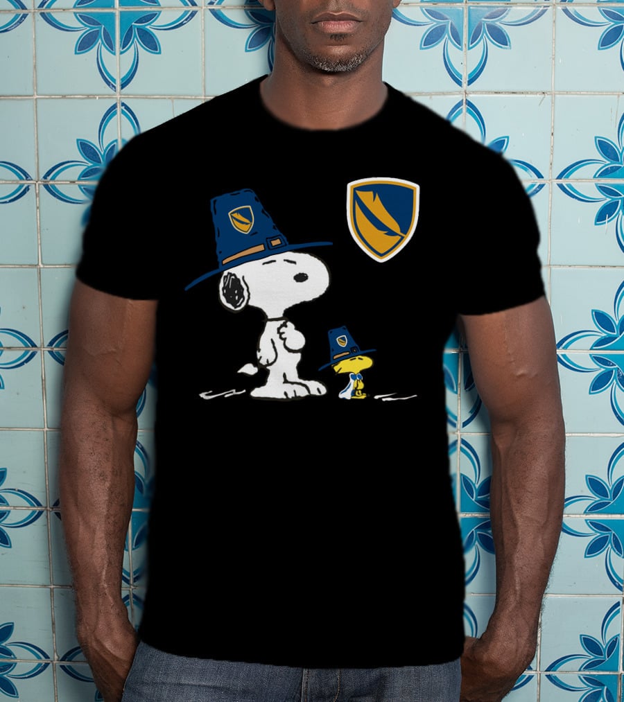 Coppin State Snoopy Woodstock Shield Hat T-Shirt