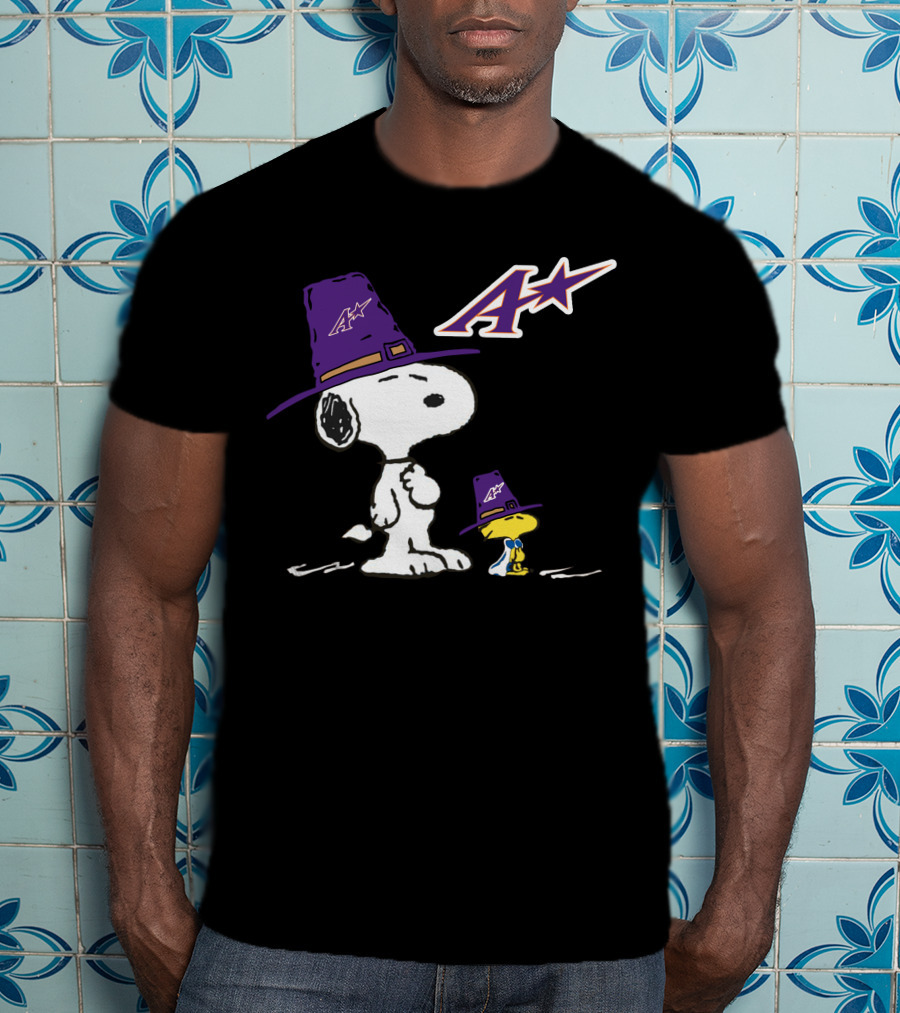 Evansville Snoopy Purple A Star Hat T-Shirt