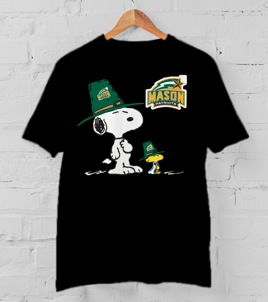 George Mason Patriots Snoopy And Woodstock Peanuts T-Shirt