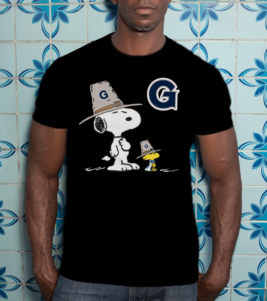 Georgetown Peanuts Snoopy Woodstock Pilgrim Hats T-Shirt