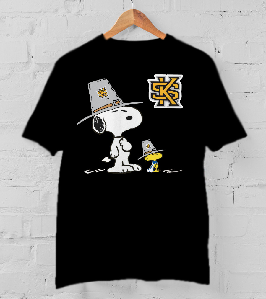 Kennesaw St Snoopy And Woodstock Pilgrim Hat KS T-Shirt