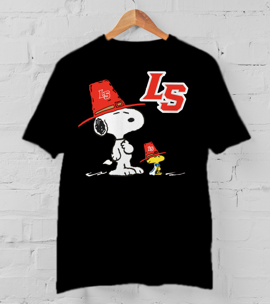 LS La Salle Snoopy And Woodstock With Red Hats T-Shirt