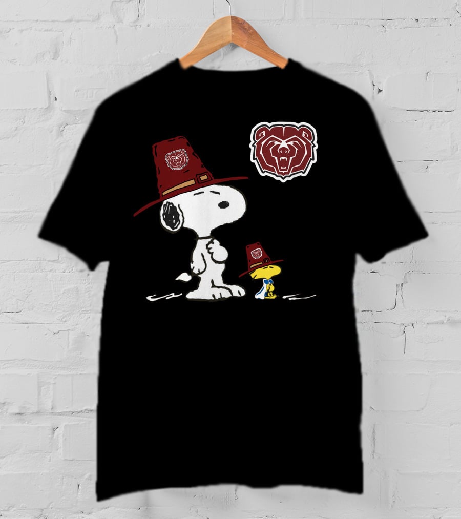 Snoopy Woodstock Missouri State Bears Pilgrim Hat T-Shirt