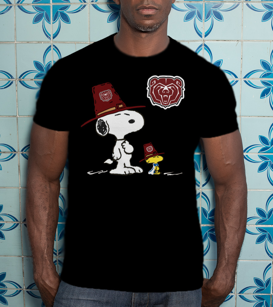 Snoopy Woodstock Missouri State Bears Pilgrim Hat T-Shirt