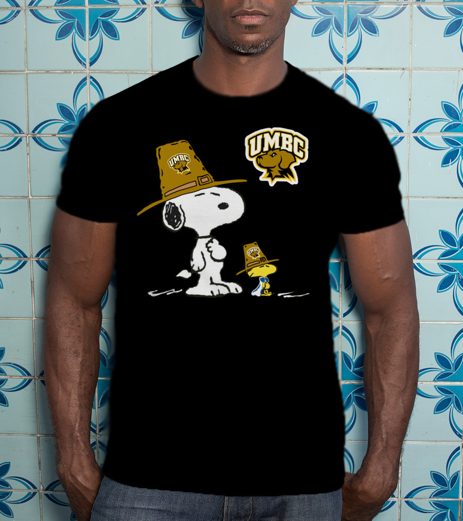 UMBC Snoopy Woodstock Mascot Hat T-Shirt