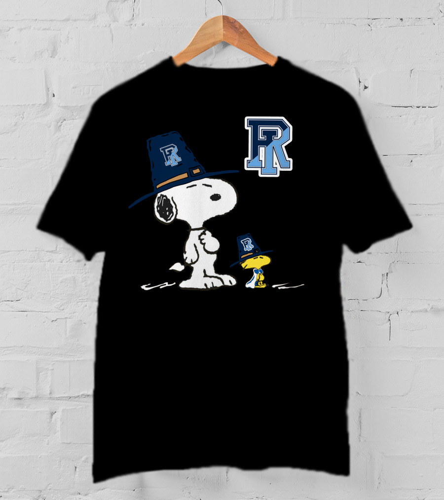 URI Snoopy Pilgrim Hat With Woodstock And University Of Rhode Island T-Shirt