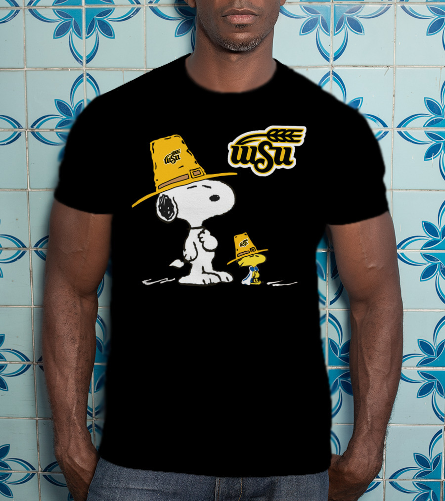 Wichita State WSU Snoopy Woodstock Pilgrim Hat T-Shirt