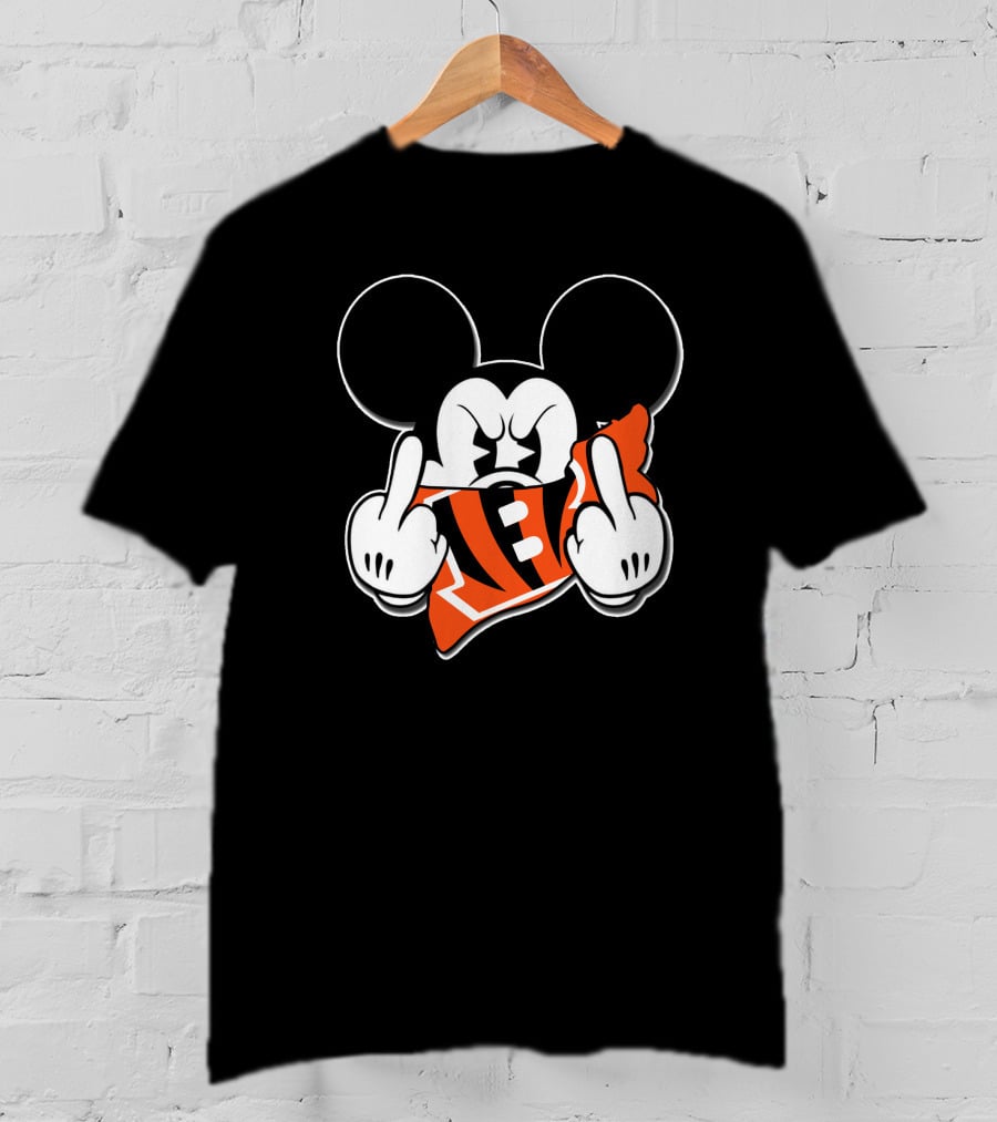 Mickey Mouse Bengals Football Fan Gesture T-Shirt