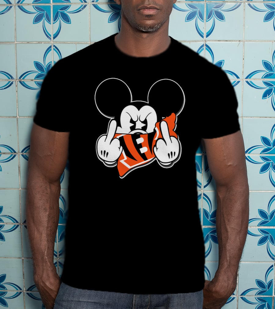 Mickey Mouse Bengals Football Fan Gesture T-Shirt