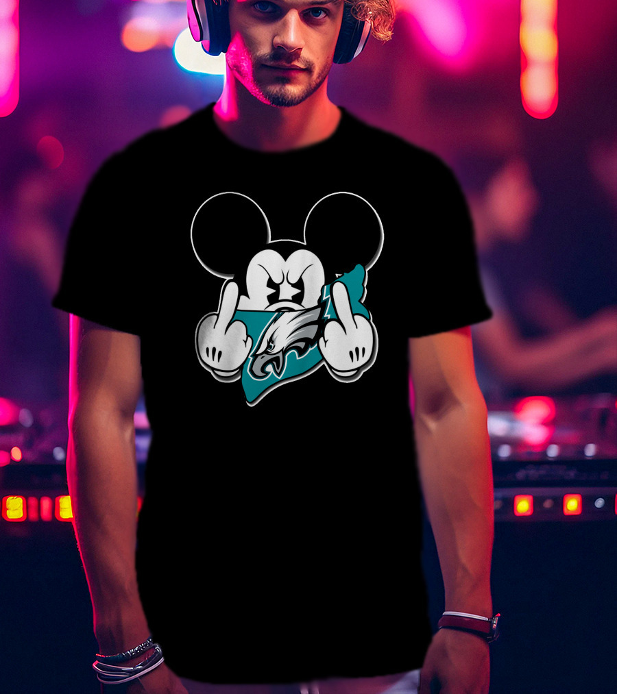 Mickey Mouse Philadelphia Eagles Logo Contrast T-Shirt