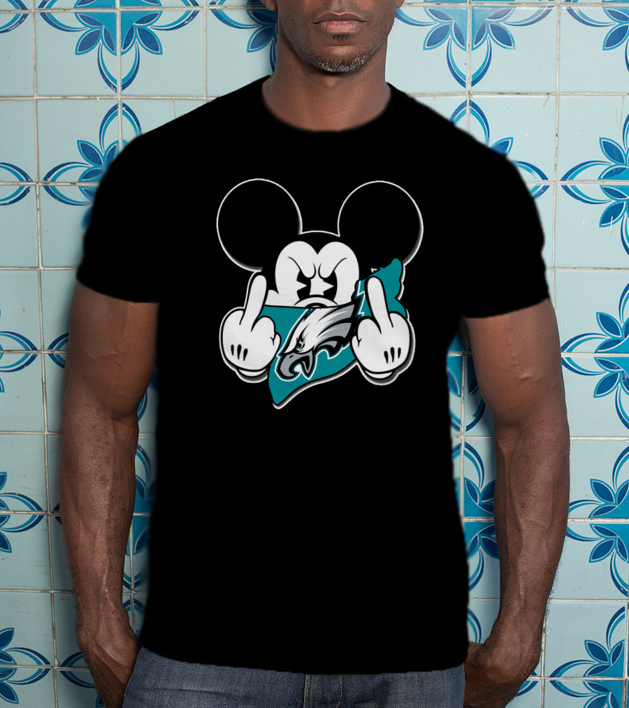 Mickey Mouse Philadelphia Eagles Logo Contrast T-Shirt