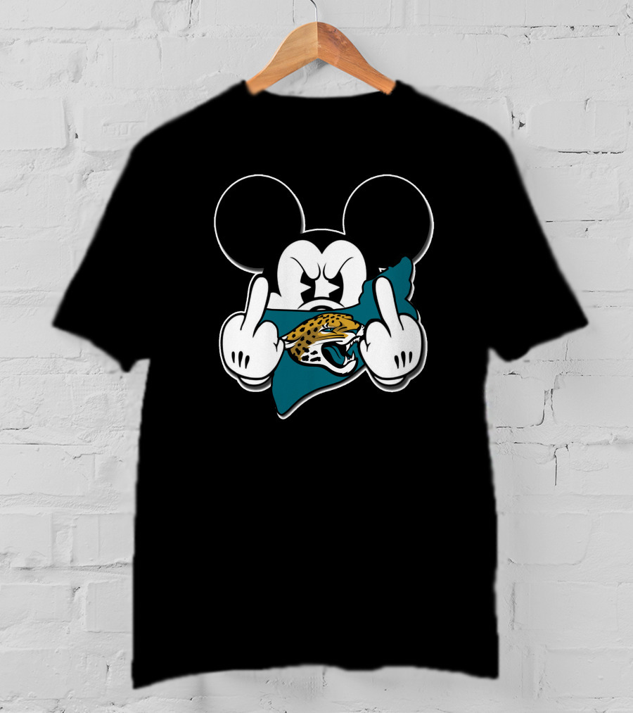 Mickey Mouse Angry Pose With Jacksonville Jaguars T-Shirt